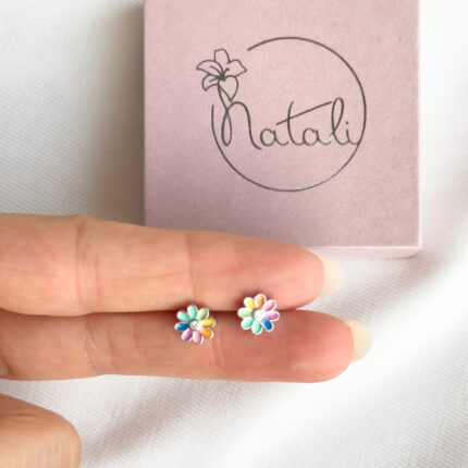 Dečije minđuše Cvetići u bojama🌸✨